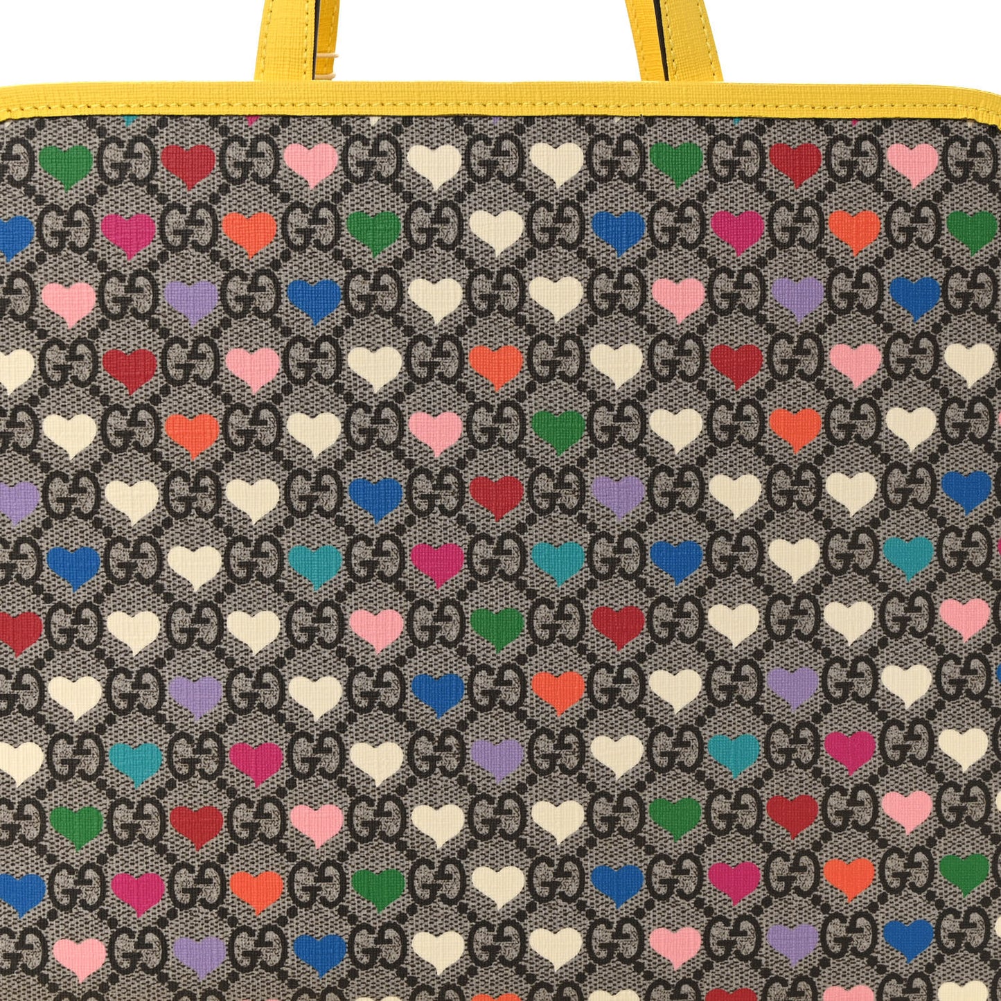 GG Supreme Monogram Hearts Childrens Tote Beige Ebony Multicolor Freesia