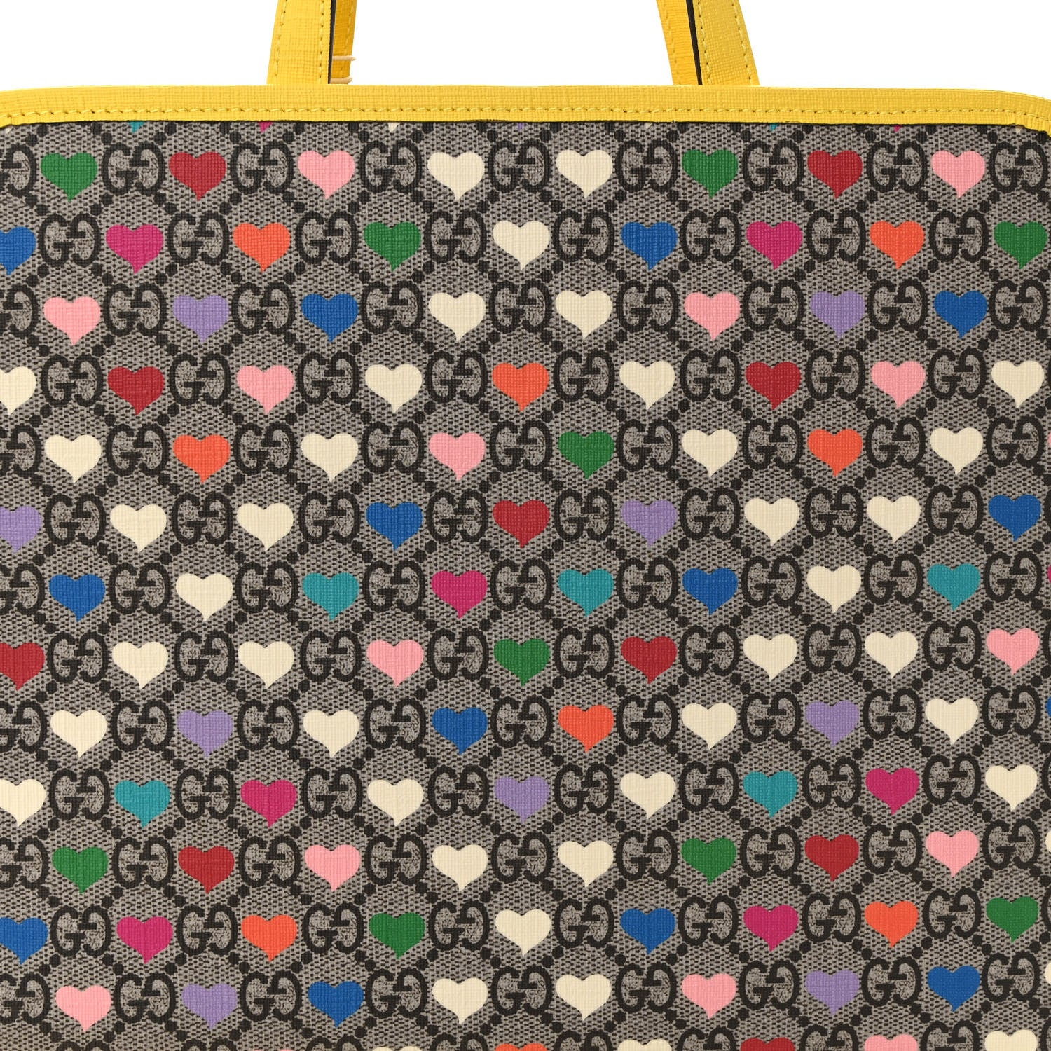 Gucci GG Supreme Monogram Hearts Childrens Tote Beige Ebony Multicolor Freesia 8 of 10