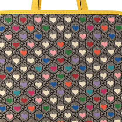 Gucci GG Supreme Monogram Hearts Childrens Tote Beige Ebony Multicolor Freesia 8 of 10