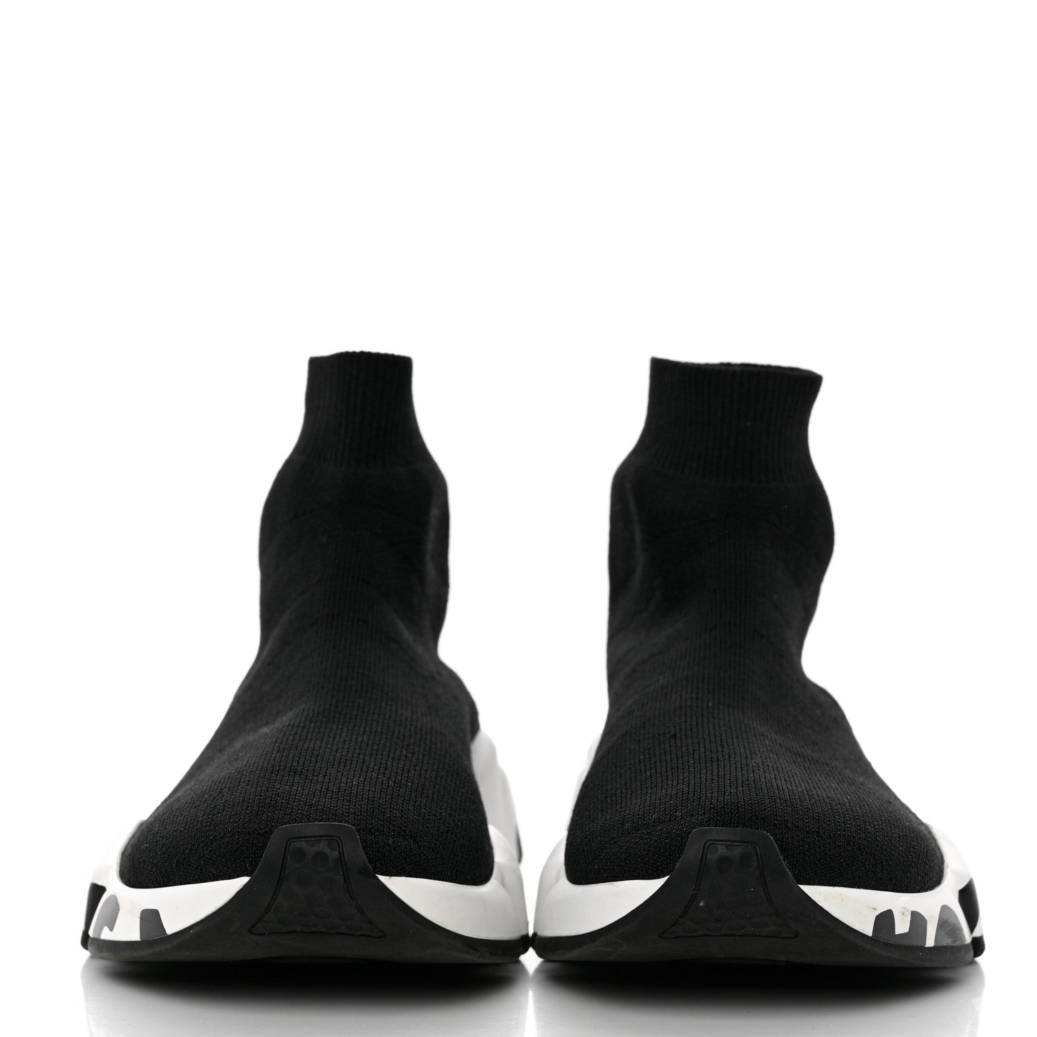 Balenciaga Neoprene Knit Womens Speed Graffiti Sneakers 38 Black White 2 of 12
