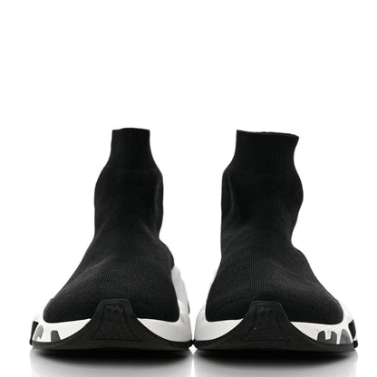 Balenciaga Neoprene Knit Womens Speed Graffiti Sneakers 38 Black White 2 of 12