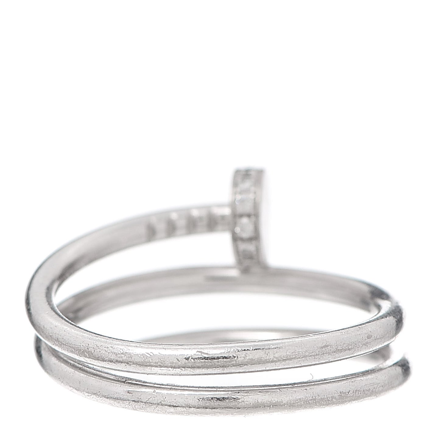 18K White Gold Diamond Double Juste Un Clou Ring 57 8