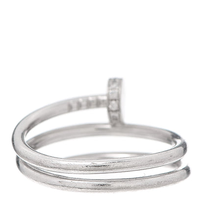 Cartier 18K White Gold Diamond Double Juste Un Clou Ring 57 8 3 of 7