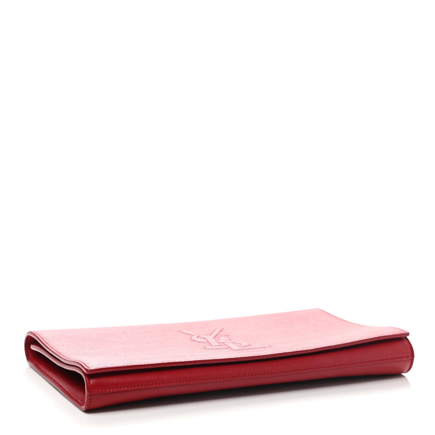 Saint Laurent Calfskin Monogram Large Belle De Jour Clutch Red 4 of 6