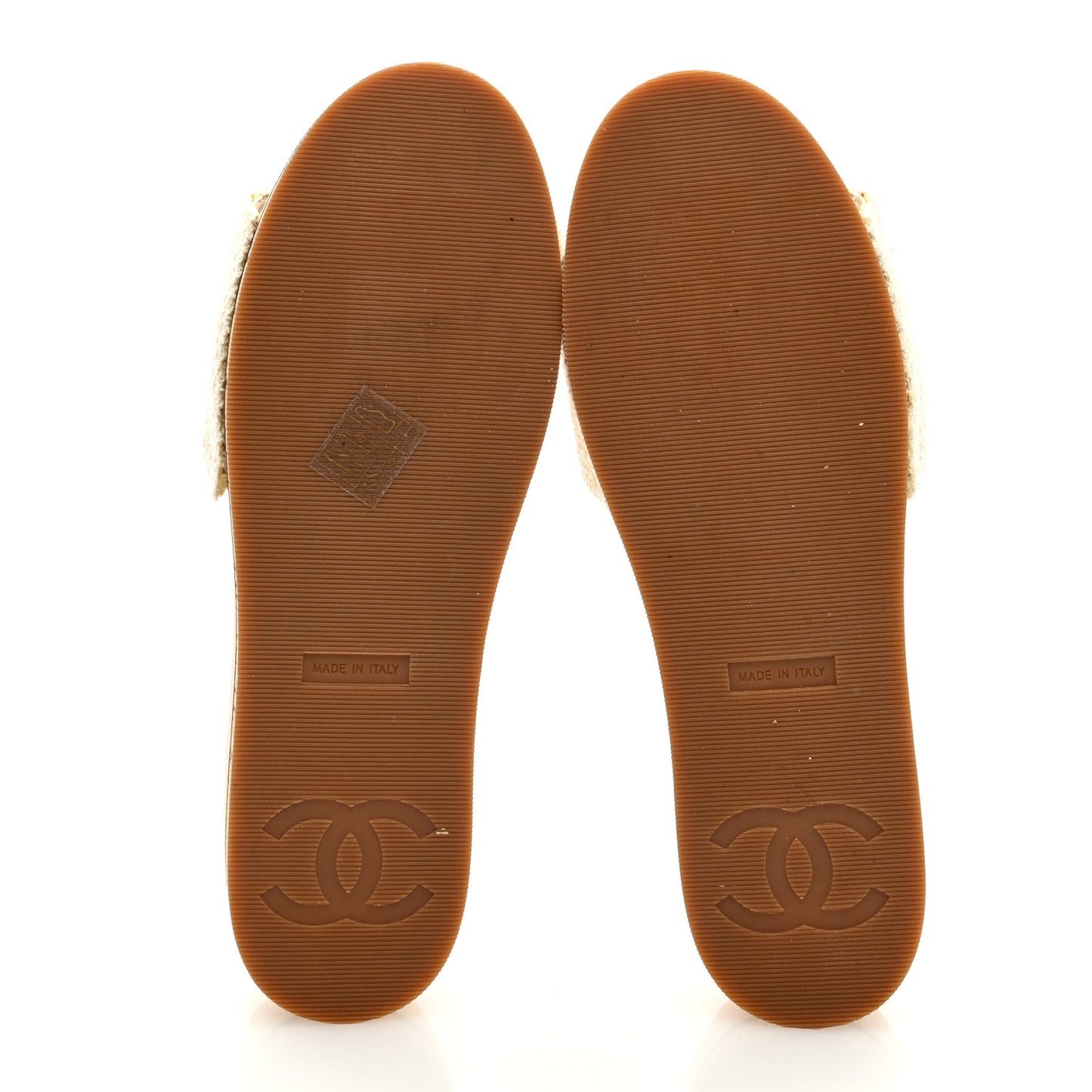 Tweed Patent Calfskin Logo Mules 38 Ivory Black