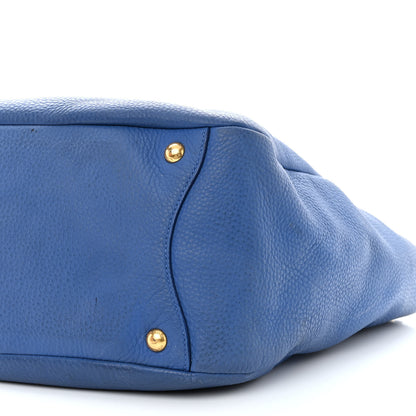 Prada Vitello Daino Side Pocket Hobo Azzurro 11 of 17
