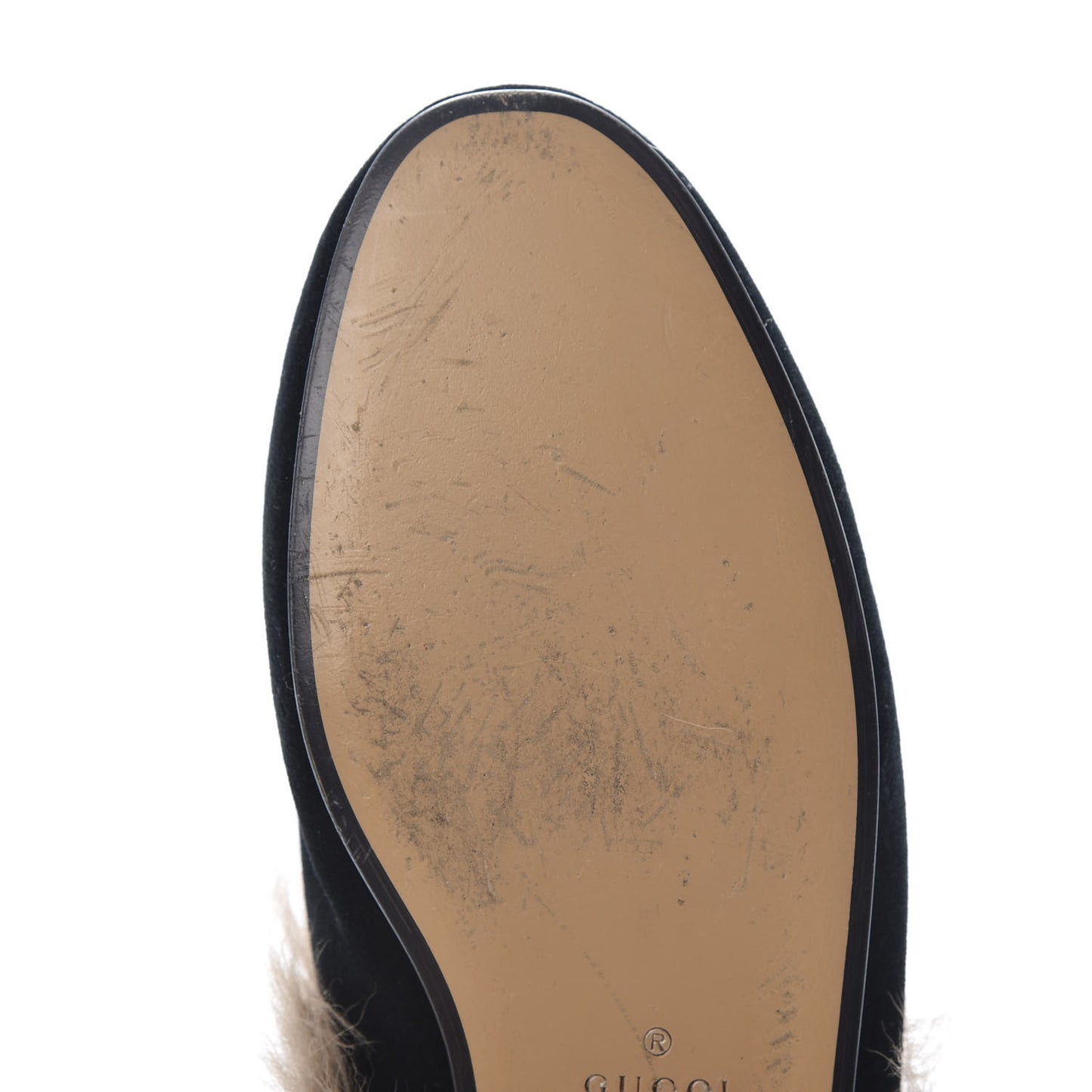 Velvet Fur Womens Princetown Slippers 37.5 Black
