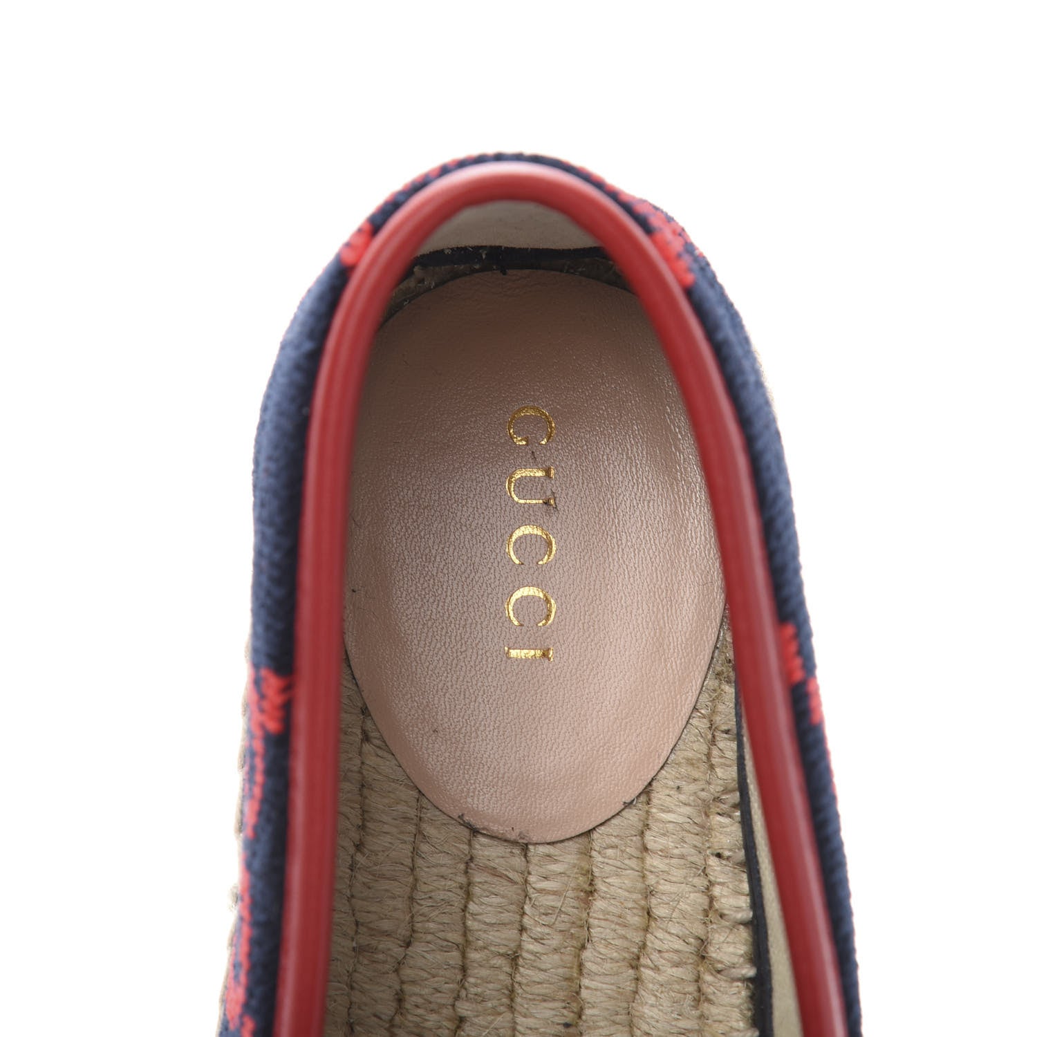 Gucci Terry Cloth GG Monogram Espadrilles 36 Blue Red 6 of 10