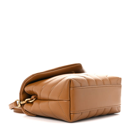 Saint Laurent Calfskin Y Quilted Monogram Toy Loulou Crossbody Bag Dark Natural 4 of 12