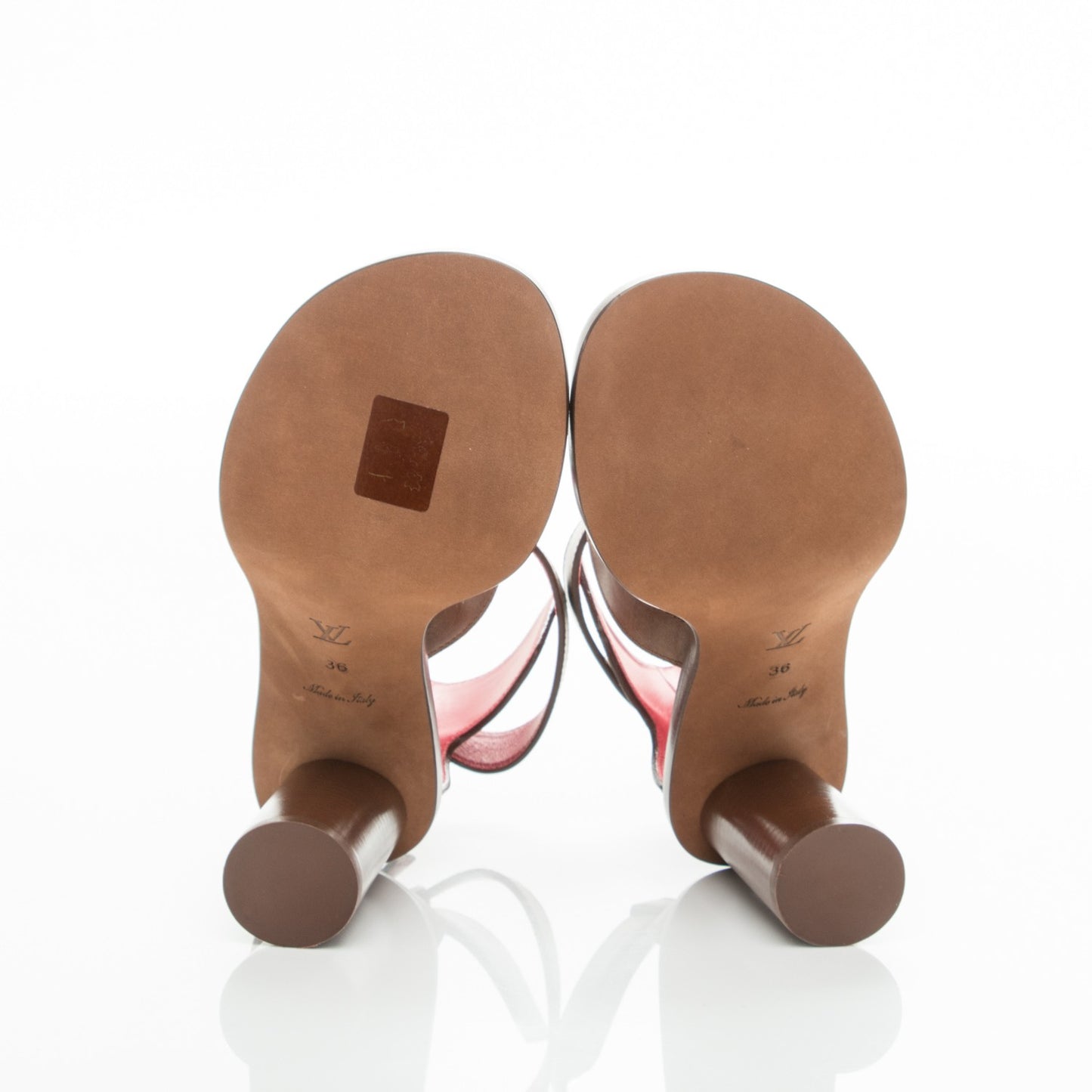 Calfskin Monogram Ocean Drive Heeled Sandals 36 Cognac