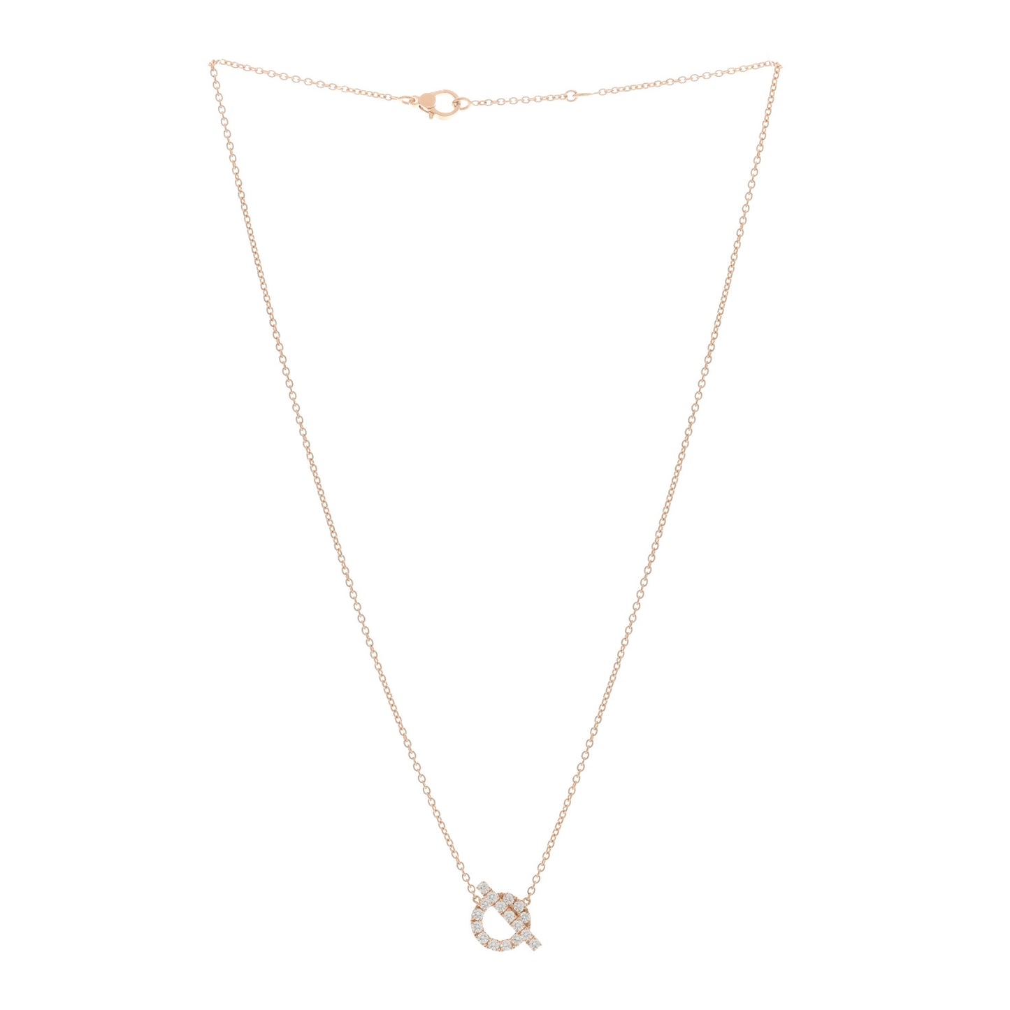 18K Rose Gold Diamond Finesse Pendant Necklace
