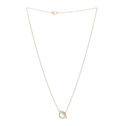 Hermes 18K Rose Gold Diamond Finesse Pendant Necklace 2 of 4