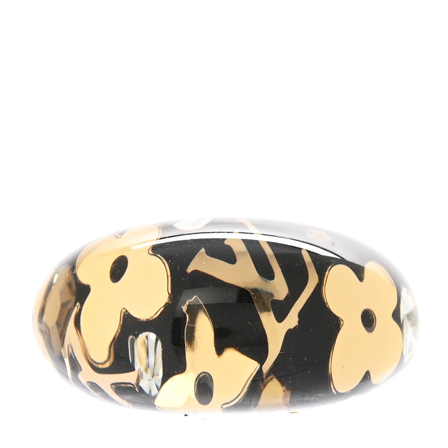 Louis Vuitton Resin Swarovski Crystal Inclusion Ring M 53 6.5 Black 1 of 4