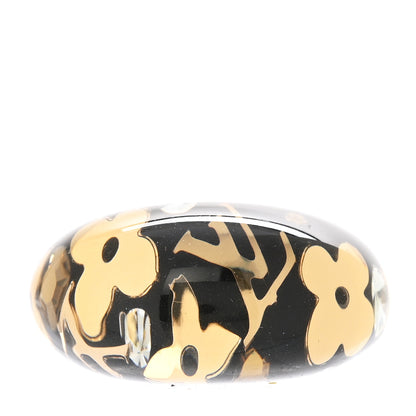 Louis Vuitton Resin Swarovski Crystal Inclusion Ring M 53 6.5 Black 1 of 4