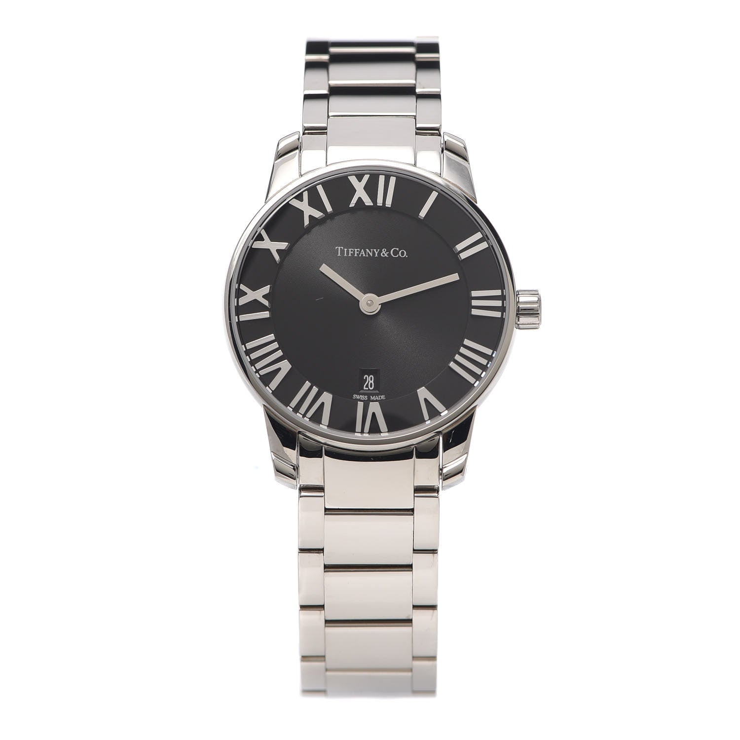 Tiffany Stainless Steel 29mm Atlas 2-Hand Quartz Watch Black 1 of 6