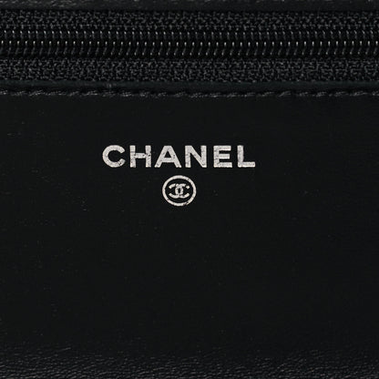 Chanel Lambskin Quilted Wallet On Chain WOC Black 6 of 10
