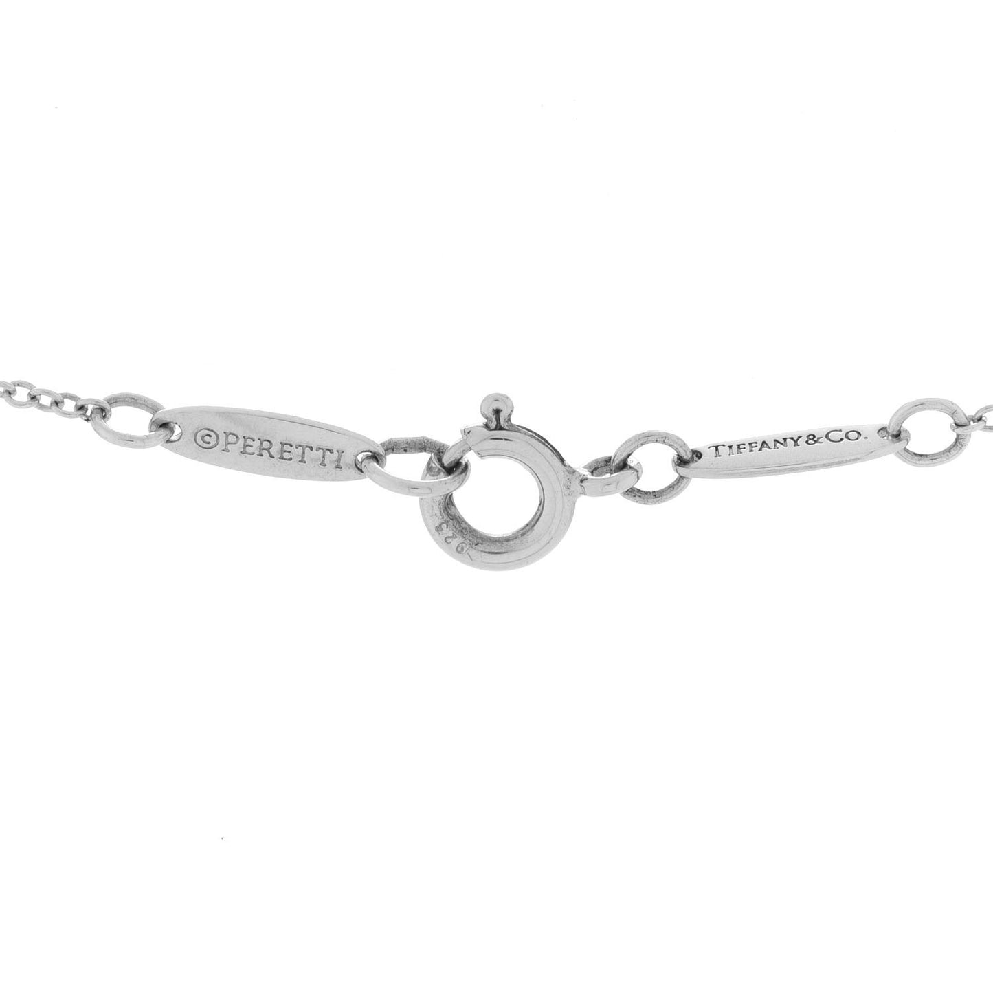 Sterling Silver 16mm Elsa Peretti Open Heart Pendant Necklace