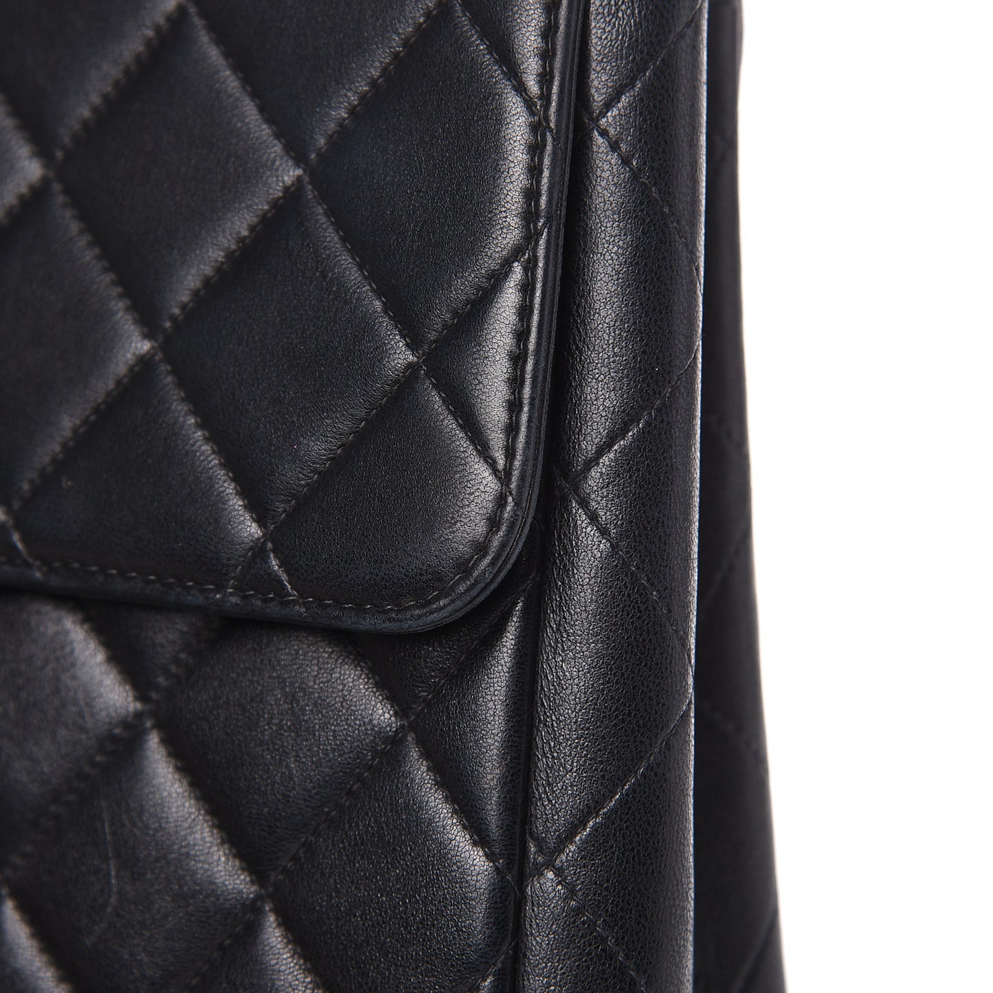 Lambskin Quilted XL Jumbo Single Flap Black