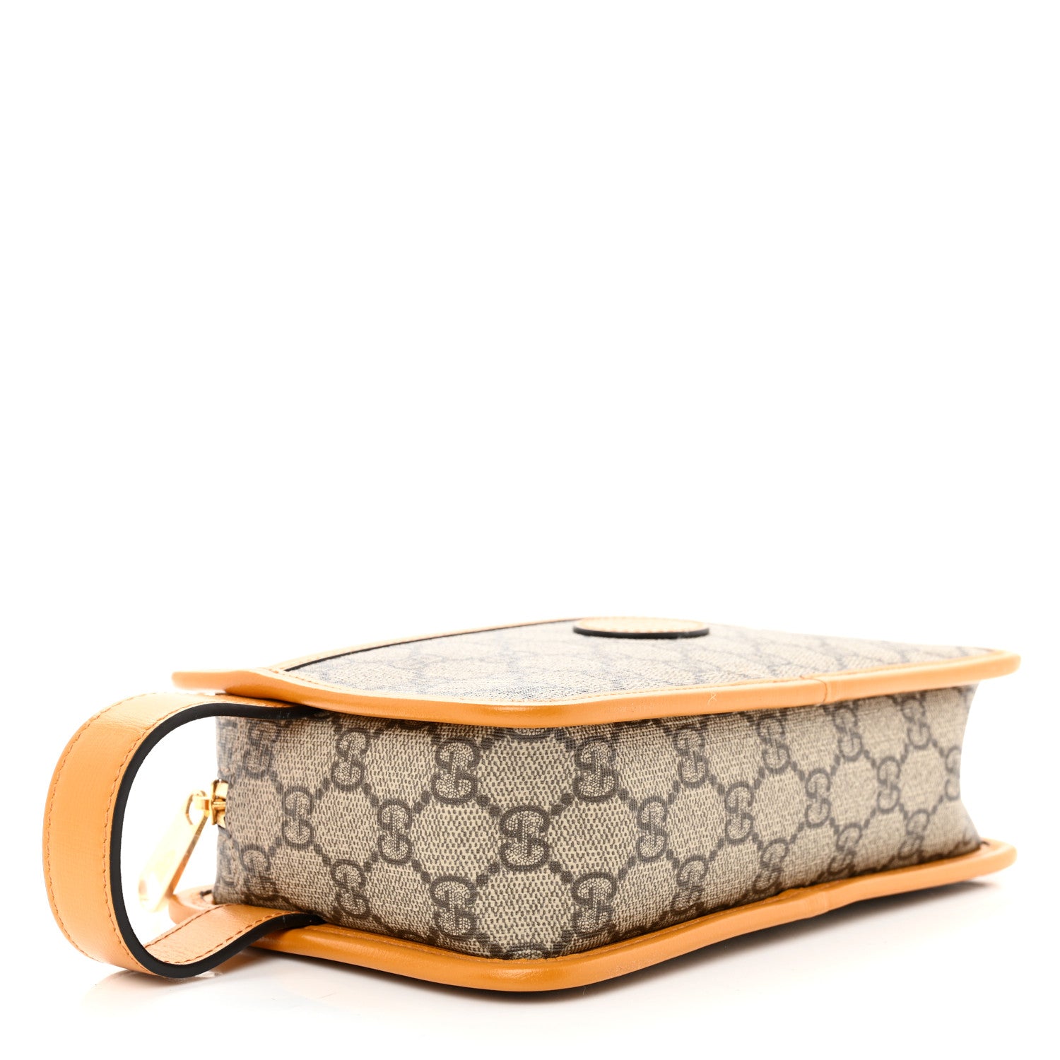 Gucci GG Supreme Monogram Textured Calfskin Retro Interlocking G Travel Pouch Beige Yellow 6 of 8