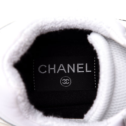 Chanel Calfskin Mesh Lycra Womens Logo Sneakers 40 White 7 of 10