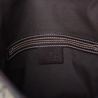 Gucci GG Supreme Monogram Selleria Calfskin Small Flap Messenger Bag Beige Ebony Cocoa Dark Chocolate 6 of 11