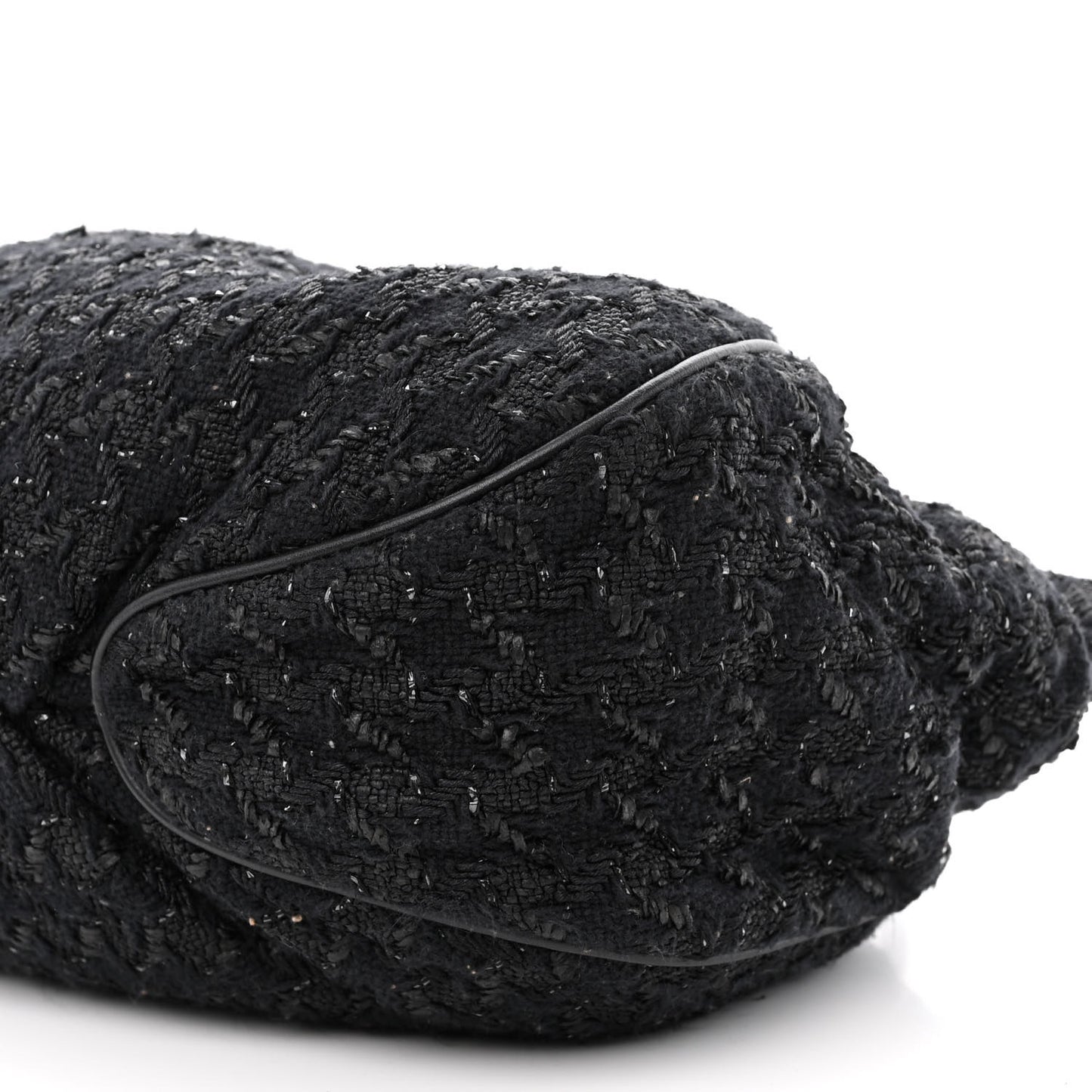 Tweed Boucle Knitting Bag Black