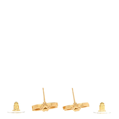 Chanel Crystal Bezel CC Earrings Gold 3 of 6