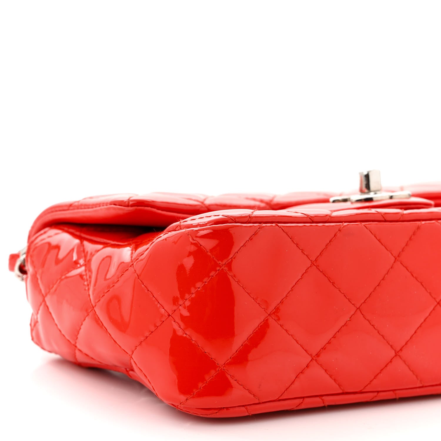 Chanel Patent Calfskin Quilted Mini Rectangular Flap Red 9 of 11