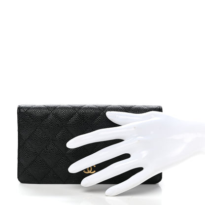 Chanel Caviar Quilted Yen Wallet Black 2 of 9