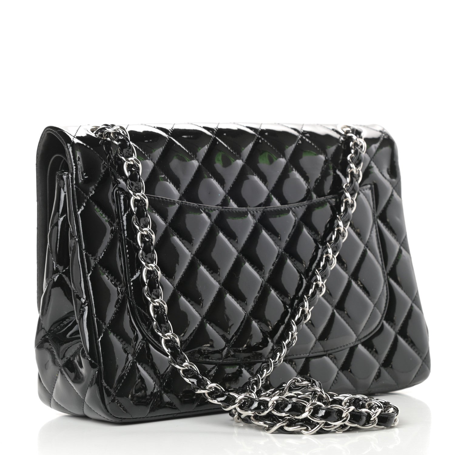Chanel Patent Quilted Jumbo Double Flap Black 3 of 16
