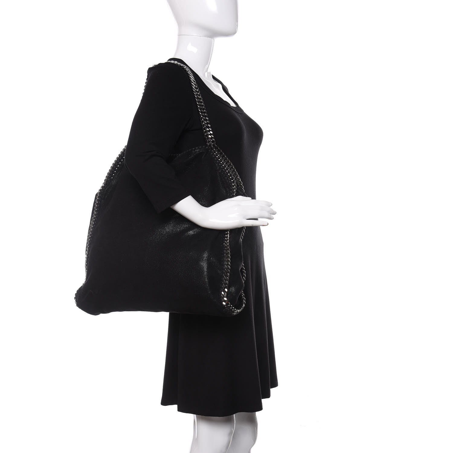 Stella McCartney Shaggy Deer Big Falabella Tote Black 2 of 10