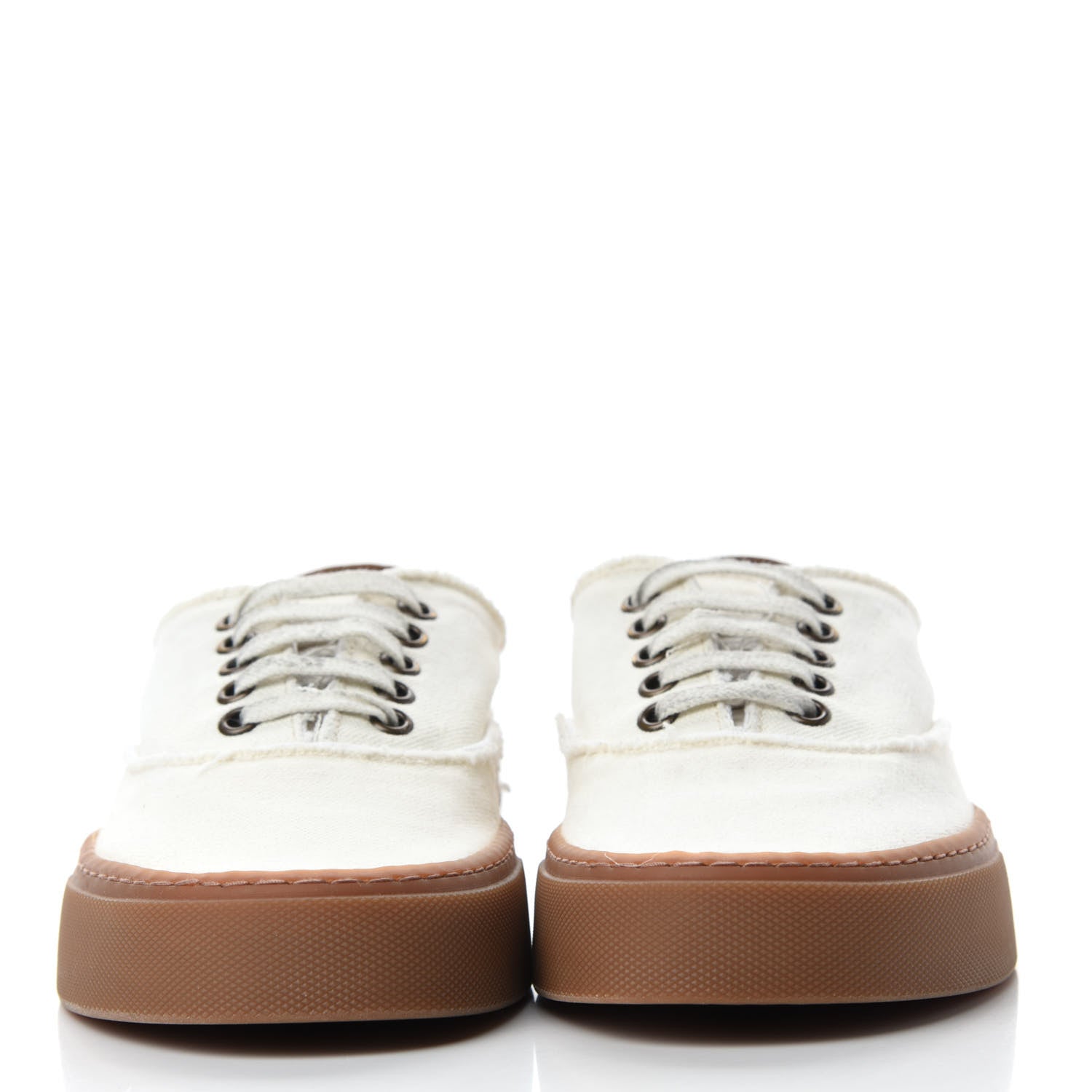 Saint Laurent Distressed Canvas Womens Venice Sneakers 38.5 White 2 of 9