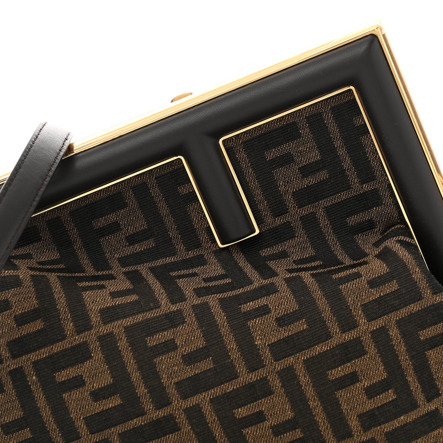 Shiny Nappa Fabric Jacquard FF 1974 Midi Fendi Tobacco Moro Ebano