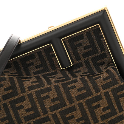 Fendi Shiny Nappa Fabric Jacquard FF 1974 Midi Fendi Tobacco Moro Ebano 8 of 10