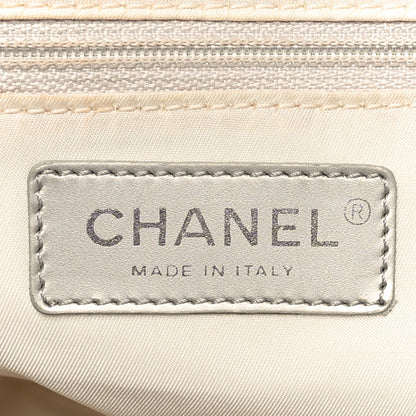 Chanel Metallic Nylon Travel Tote Silver 6 of 13