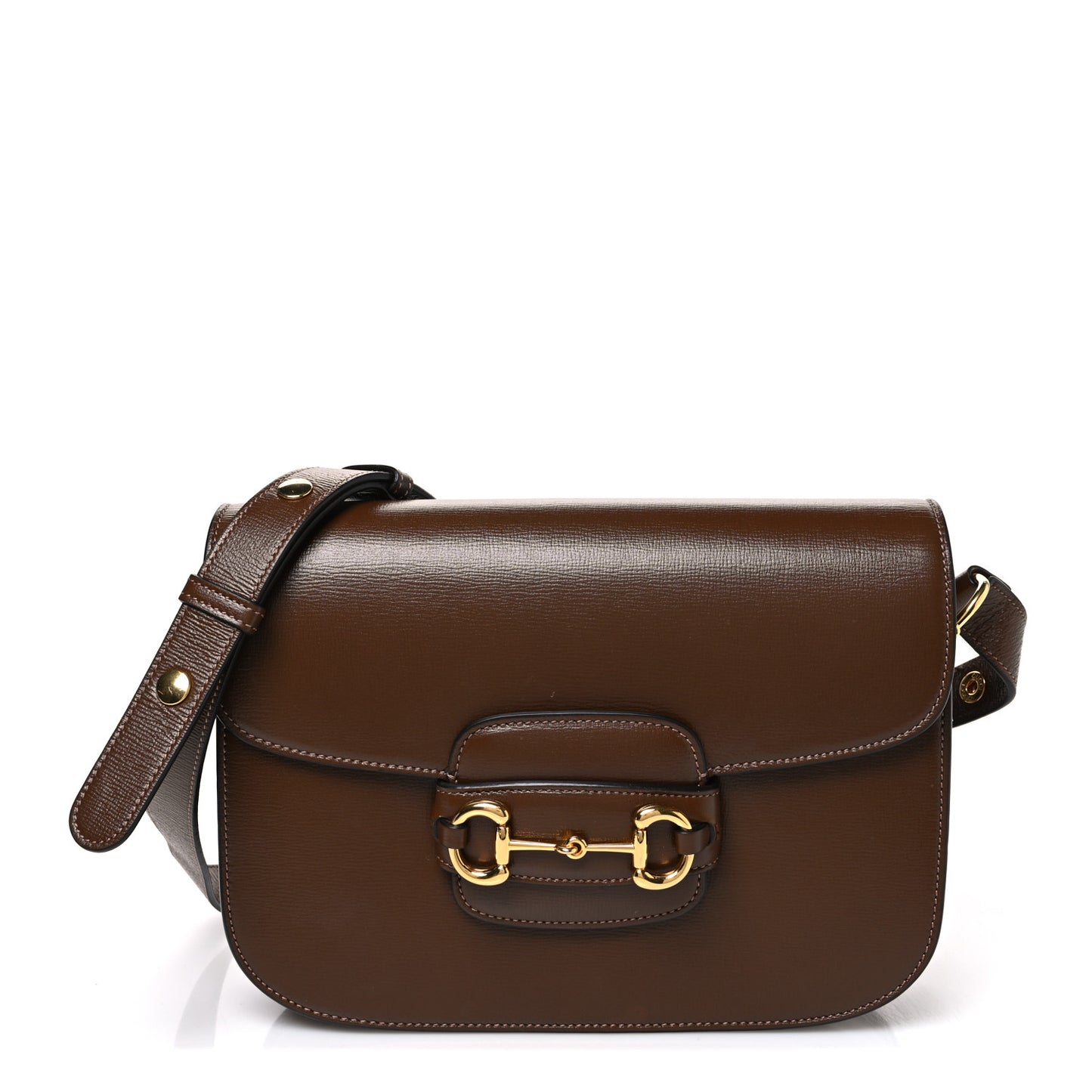 Azalea Calfskin Horsebit 1955 Shoulder Bag Brown Sugar