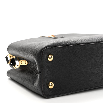 Louis Vuitton Taurillon Capucines MM Black Fuchsia 8 of 9