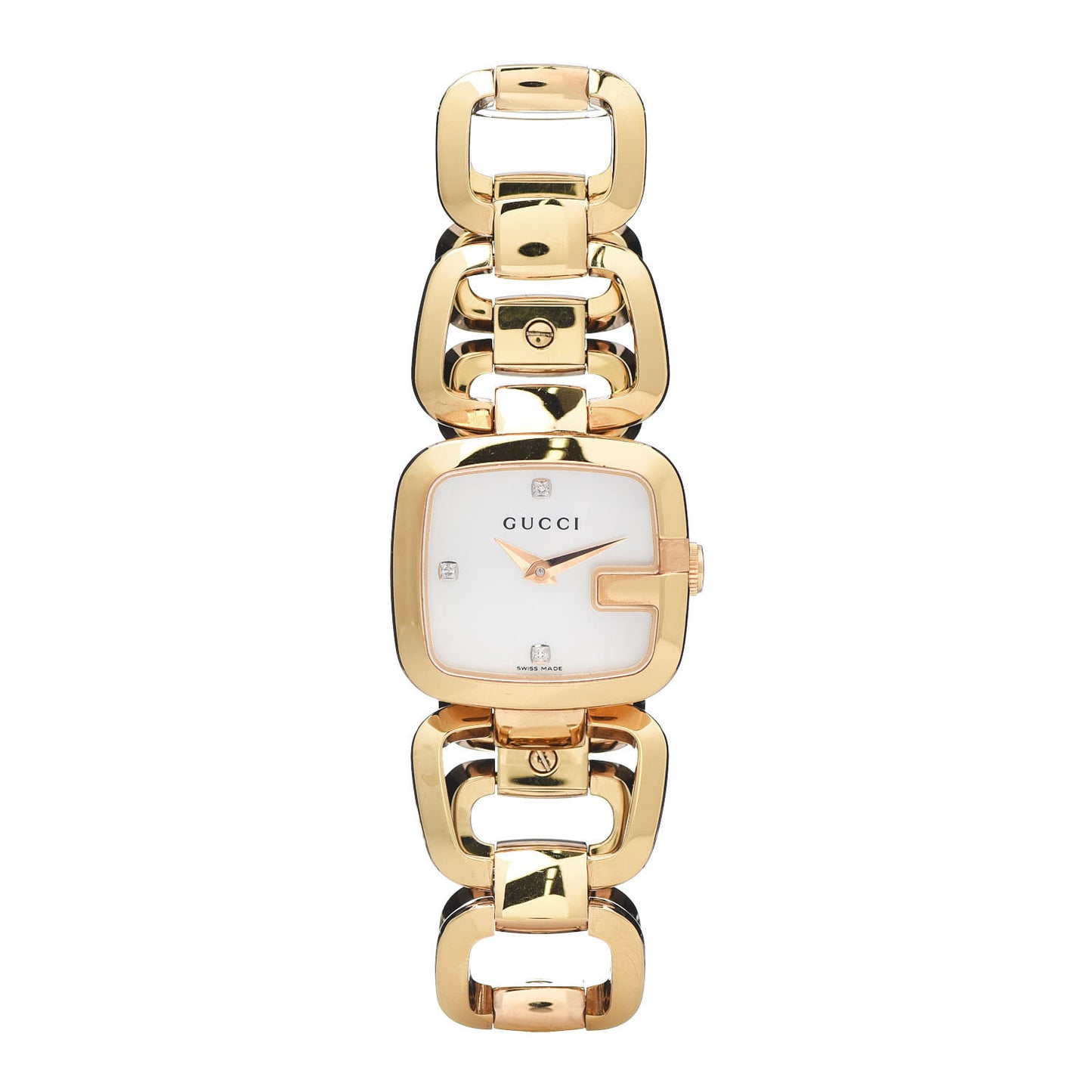 Stainless Steel Diamond Mother of Pearl 24mm G-Gucci Square Quartz Watch