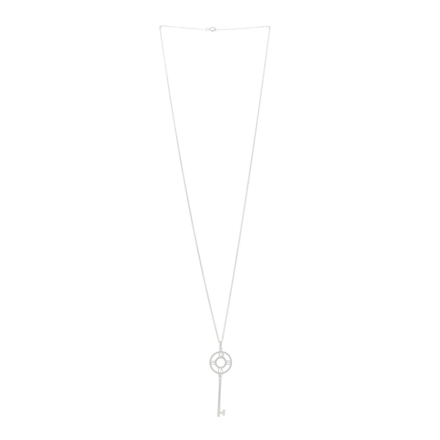 Tiffany Sterling Silver Atlas Key Pendant Necklace 2 of 5