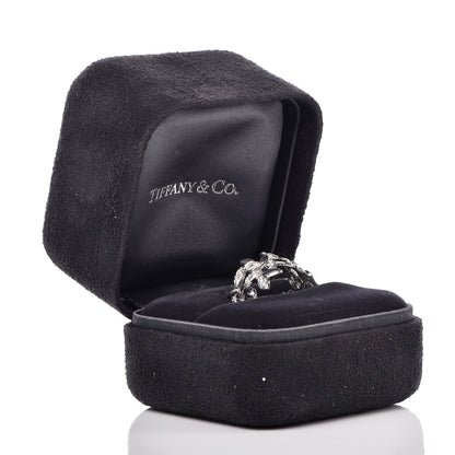 Tiffany 18K White Gold Diamond Paloma Picasso Olive Leaf Band Ring 51 5.75 5 of 5