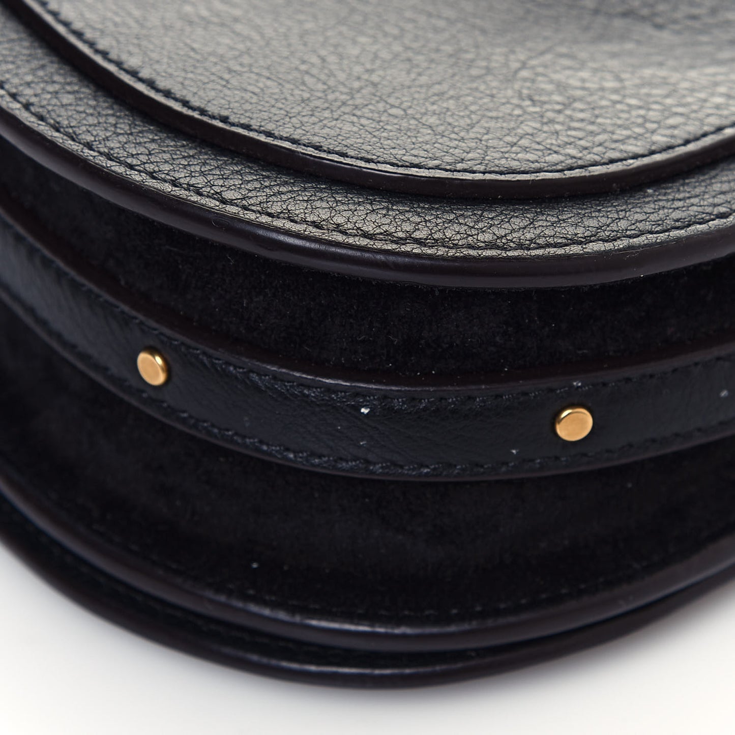 Calfskin Suede Small Nile Bracelet Bag Black