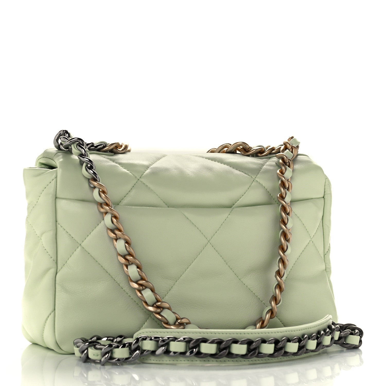 Chanel Lambskin Quilted Medium Chanel 19 Flap Light Green 3 of 11