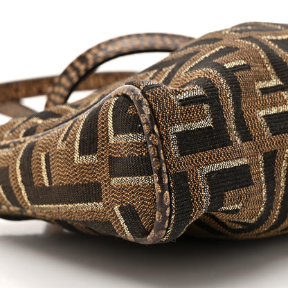 Fendi Zucca Vitello Elite Mini Pouch Crossbody Tobacco Gold 10 of 12