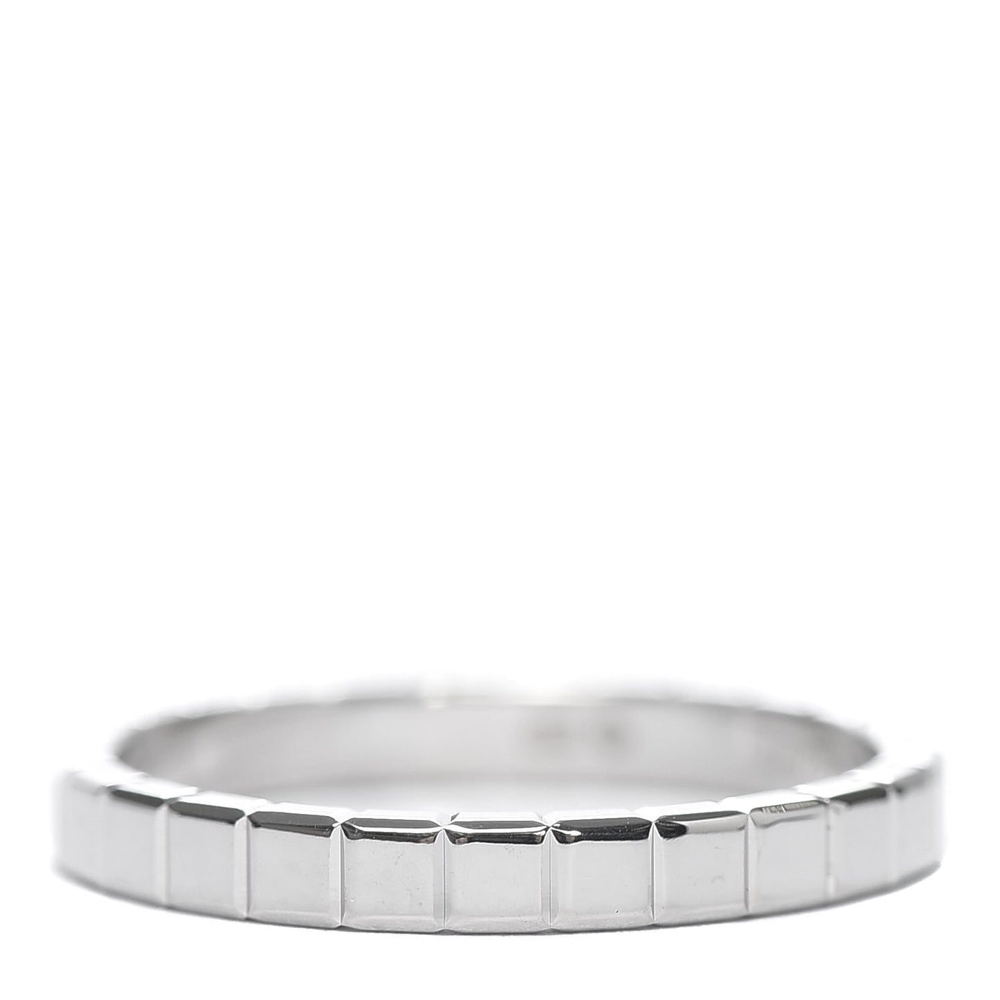 18K White Gold Ice Cube Pure Band Ring 53 6.25