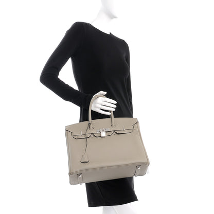 Hermes Taurillon Clemence Birkin 35 Sauge 2 of 32