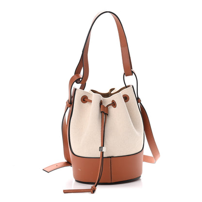 Loewe Canvas Calfskin Small Balloon Bag Ecru Tan 1 of 9