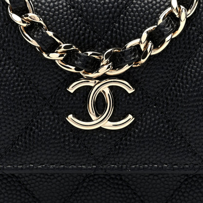 Chanel Caviar Quilted Belt Bag With Charms On Chain Black 8 of 10