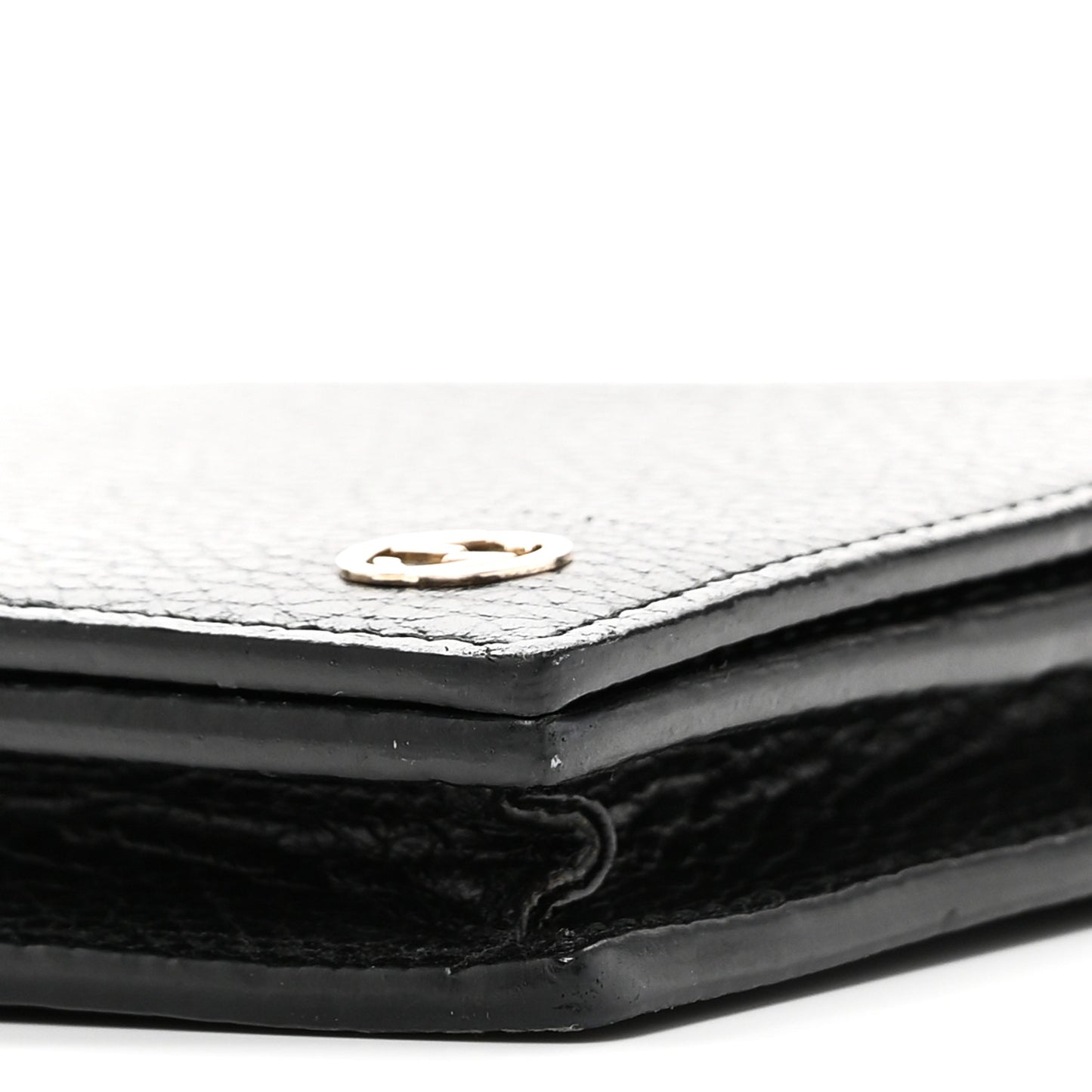 Dollar Calfskin Medium Betty Chain Wallet Black