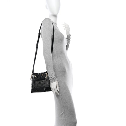 Jimmy Choo Calfskin Mesh JC Logo Juno Bucket Bag Black 2 of 10