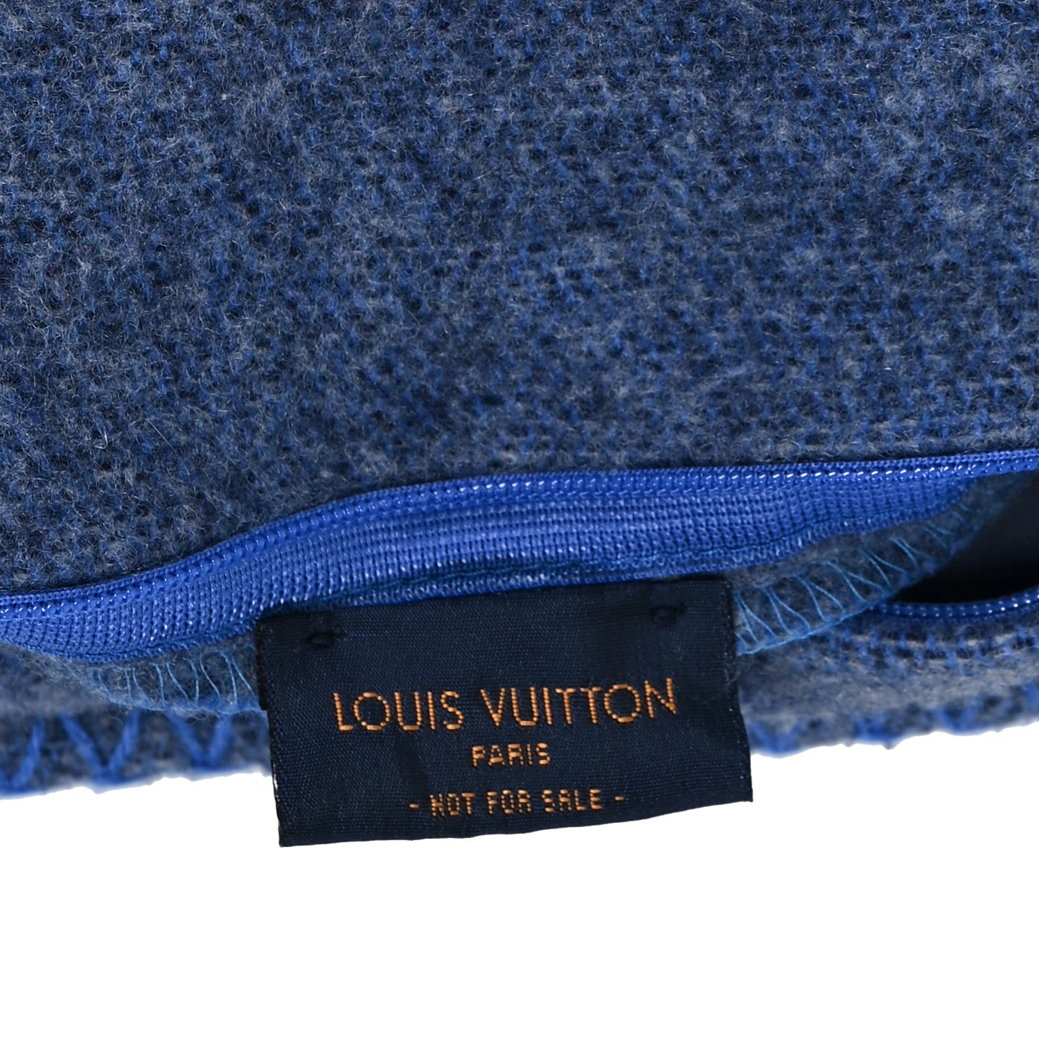 Louis Vuitton Wool Cashmere Cushion Pillow Blue Gray 3 of 4